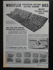 1945 S.B. Whistler & Son Buffalo New York NY adjustable dies vintage print ad
