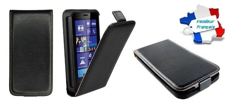 Étui Folio Pour Nokia Lumia 620 - Simili Cuir - Avec Emplacement Cartes