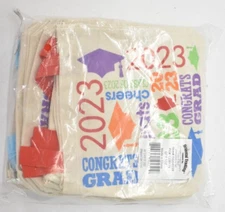 Fun Express 8" x 8" Small Class of 2023 Graduation Polyester Tote Bags 12 Pack