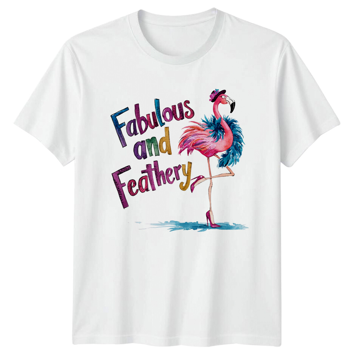 Camiseta de flamenco fabulosa y plumosa, camiseta de juego animal, para hombr...
