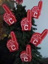 Vintage Cleveland Indians Promo Mini Foam "C" Fingers 6.5" CHRISTMAS ORNAMENTS?!
