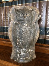 Primitive Tin Style Owl Bronze Resin Chocolate Mold Rustic Halloween Home Decor