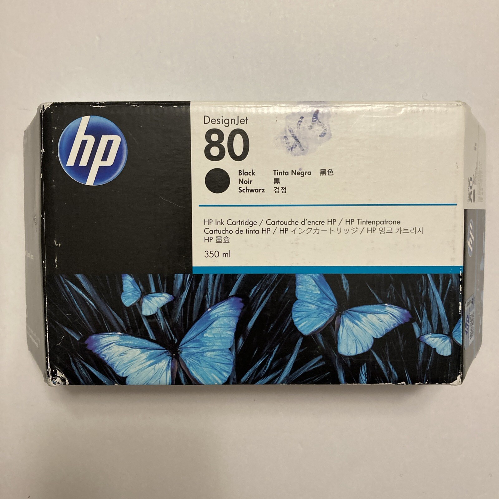 Genuine HP 80 Black 350mL Ink Cartridge DesignJet Brand New Sealed Exp 03/2018