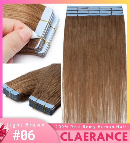 Wavy Curly Hair Extensions Tape In Remy Virgin Human Hair Full Head Skin Weft US - Picture 54 of 74