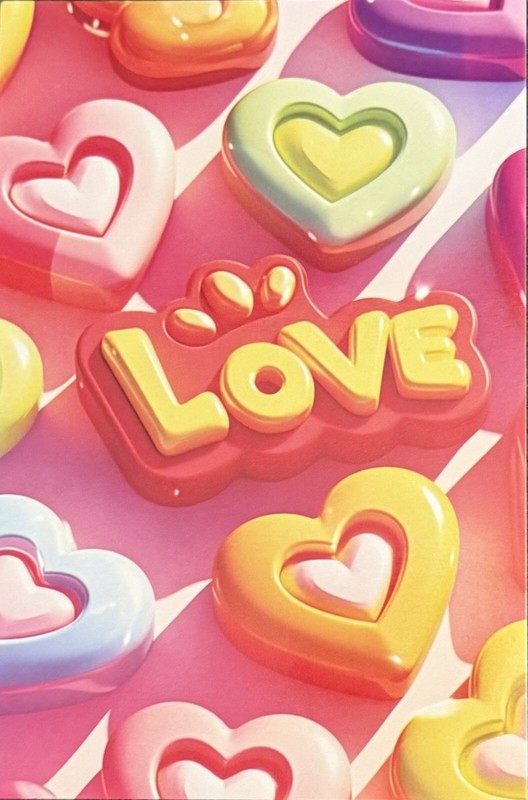 Hearts Valentine Love #4851 Postcard Card Ephemera Journal Ephemera Scrapbook