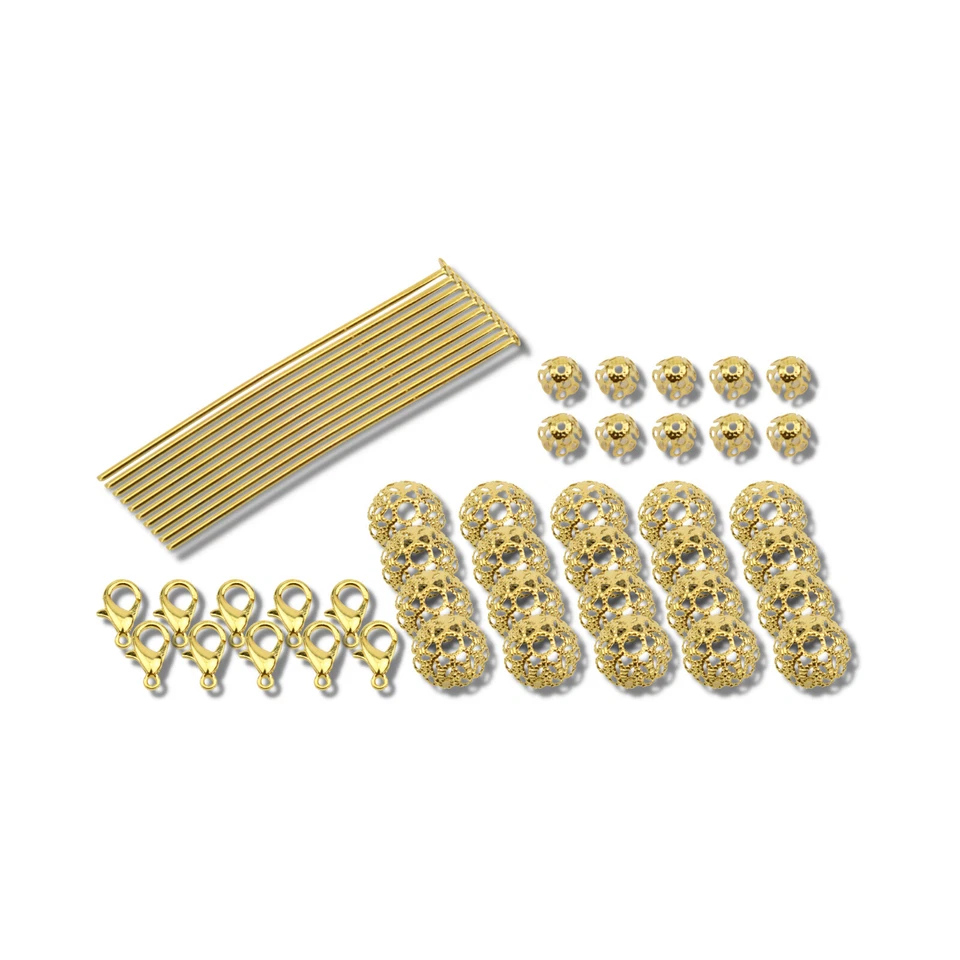 Bastelset 10x Tannenbaum Gold Weihnachtsbaum Charms Perlen Perlenengel Anhänger - Bild 3 von 3