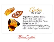 AMBER Crystal Information Card, Double sided #HC43