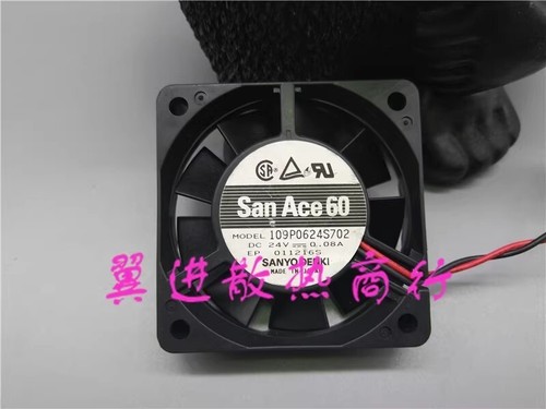 Sanyo San Ace 60 109P0624S702 DC24V 0.08A 60*60*15MM 2-Wire Inverter Cooling Fan