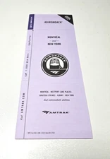 2010 1/18/10 Amtrak Adirondack Passenger Timetable Montreal and New York Paper