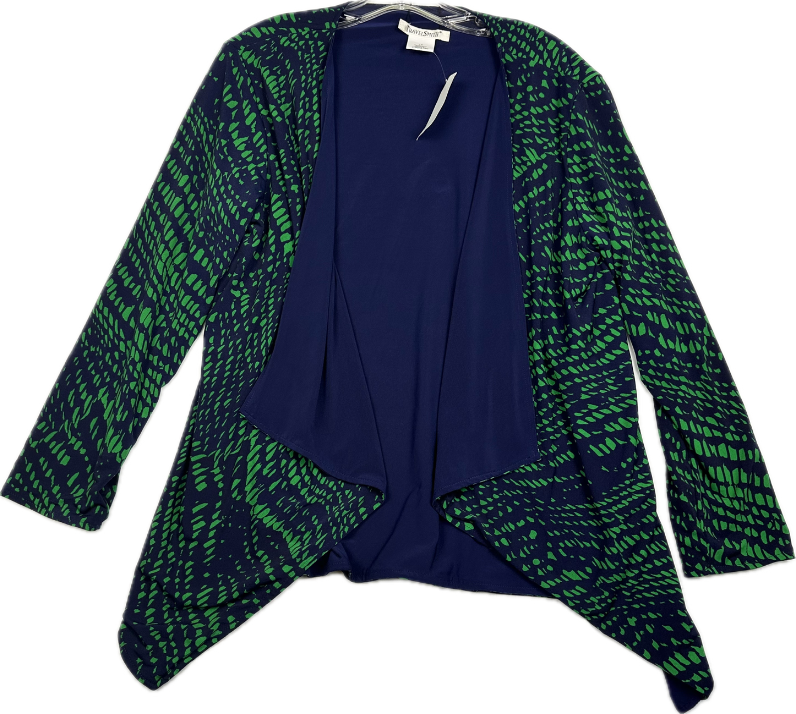 TravelSmith Reversible Blue Green Knit Cardigan for Women Petite Large NWT