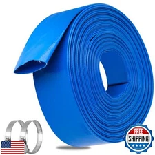 OCGIG 2" x 50 FT Pool Backwash Hose, Heavy-Duty Lay Flat Discharge PVC Hose, 