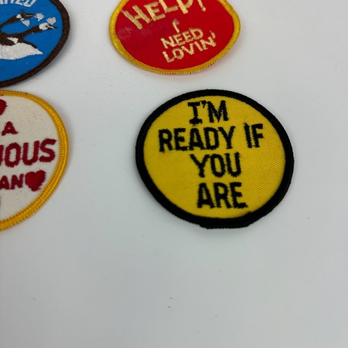 VTG 70s Embroidered Patch LOT OF 12 Sew-On Sex Sexual Crude Funny Rude Kiss - Picture 7 of 9