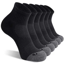 FITRELL 6 Pack Men's Athletic Ankle Socks Cushioned  Assorted Sizes , Colors 