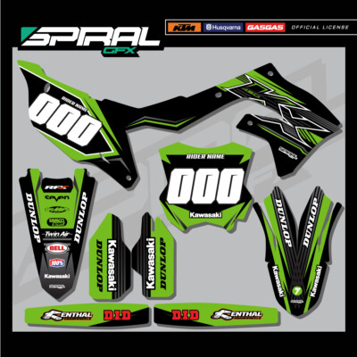 Custom MX Grafik Kit Kawasaki KXF 250 450 Factory Style Kit 2021 ALLE JAHRE