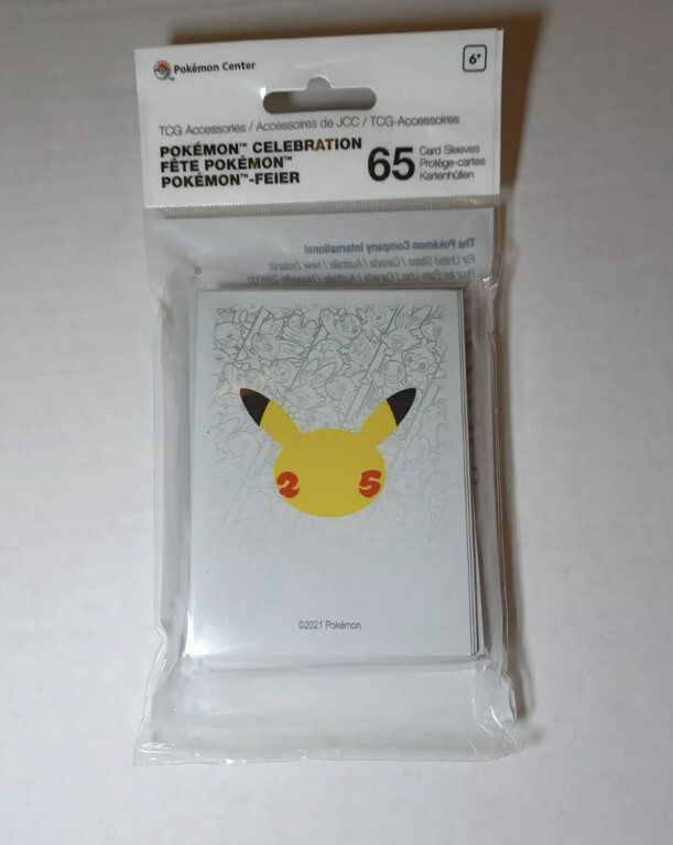 Pokemon 25th Anniversary Sleeves white 65 Pack Pokemon Center Sealed | eBay