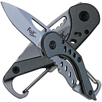 Fox Outdoor Klappmesser Piccolo Minimesser Gelochter Metallgriff Mit Karabiner