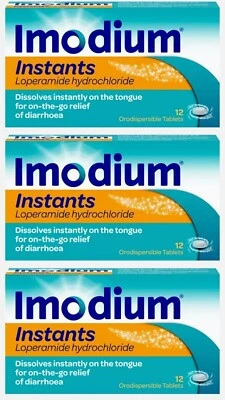 3x12 Imodium Instants (2mg) 36 Diarrhoea Tablets Dissolves Instantly On Tongue