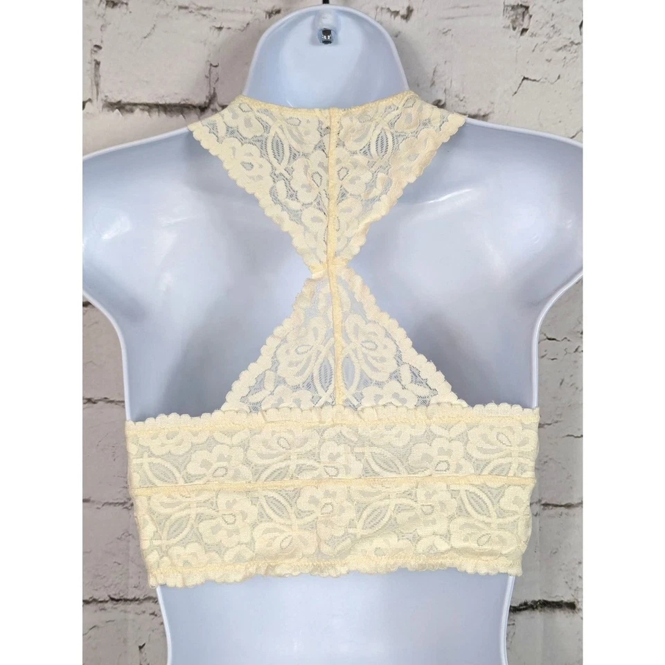 FREE PEOPLE "Galloon" Romantic Boho Cottage Coquette Cream Lace Bralette XS - Image 2 of 4