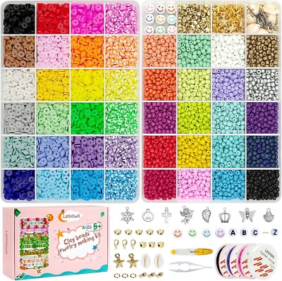 16,300 4mm Glass Seed Beads for Bracelet Making Kit with Letter Beads Charms DIY