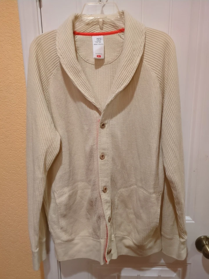 Suéter tejido Jack Threads para hombre con cuello cierre de botones bolsillos clásico XLarge Foto 4 de 4