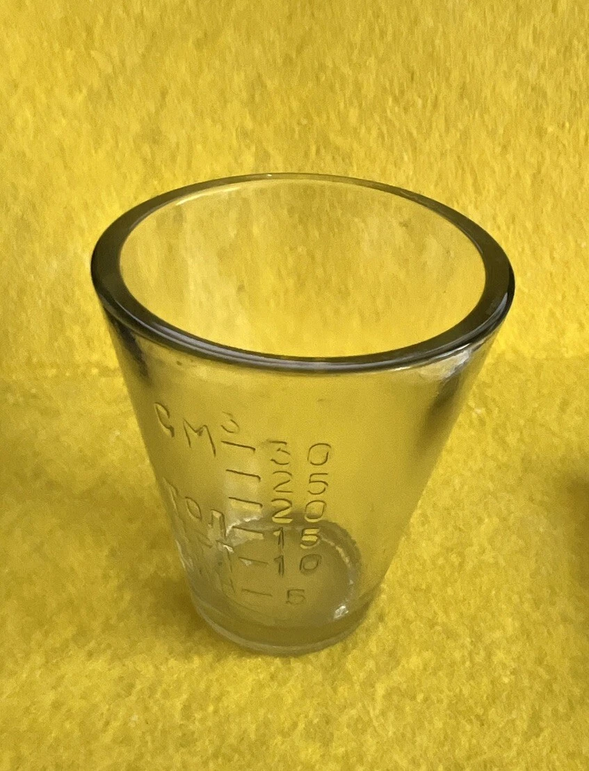 Merco embossed glass measuring cup Tablespoon Teaspoon Glass vintage ussr