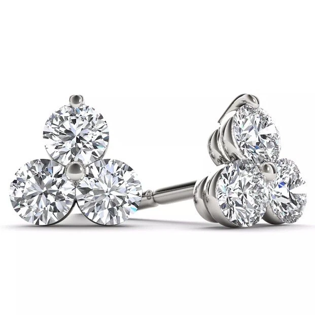 Diamond stud earrings hotsell set of 3