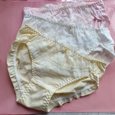 3pcs Girl's Cotton Underwear Lovely Flash Jacquard Mid-waist Triangle Panties