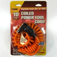 Prime 10 ft Coiled Power Tool Cord Expands From 3ft to 10ft 16/3 Medium Duty