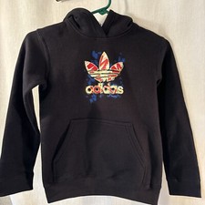 Adidas Originals Adi Sketch Trefoil Hoody Childs Sweatshirt Size S,Black
