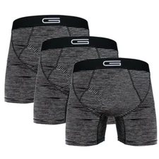 Golberg 3 Pack Men's Boxer Briefs - Nylon & Spandex SUPER SOFT Performance Blend
