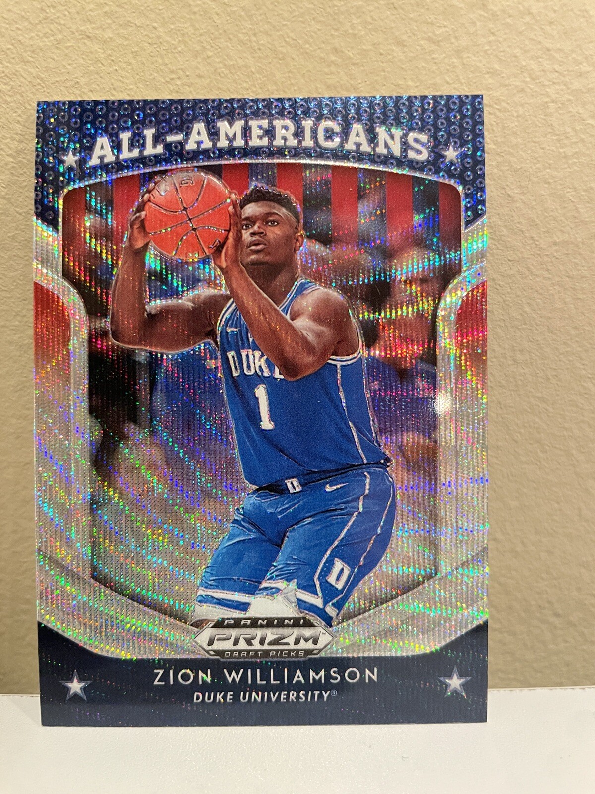 2019-20 Prizm Draft Picks All American Zion Williamson #100 Blue Wave /299 RC!!