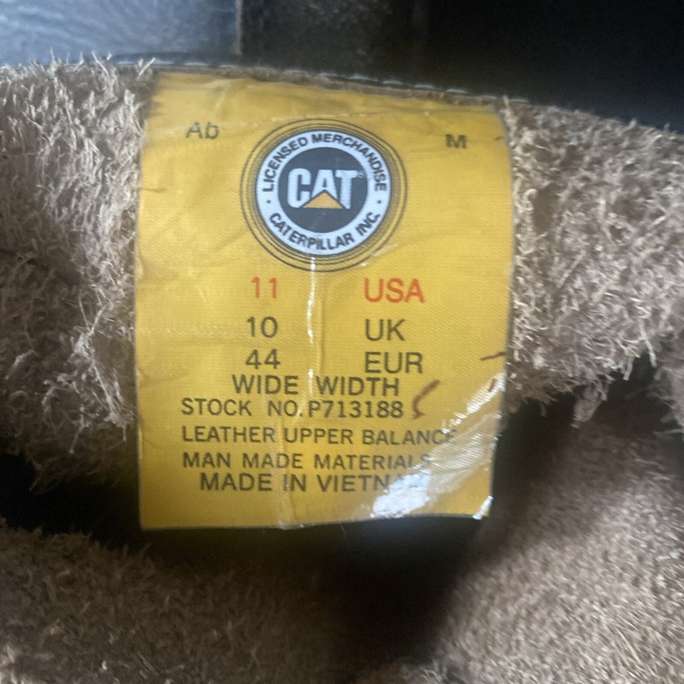 Caterpillar Vern CAT RAW Mens Brown Leather Biker Boots, UK 10 EU 44