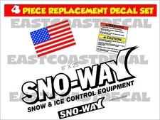 Sno-way Snow Plow Decal 4 Piece Kit W Blade Flag Warning Set - New Decals Sno1