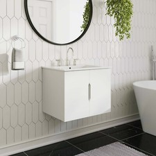 Modway Vitality 24" Wall-Mount Bathroom Vanity in White White
