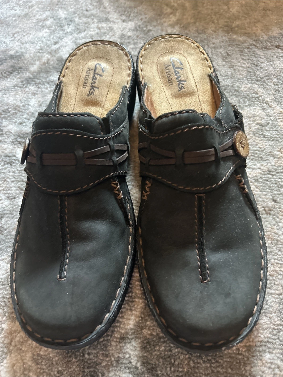 CLARKS Artisan Mules slip on in pelle nera donna 8 5 donna