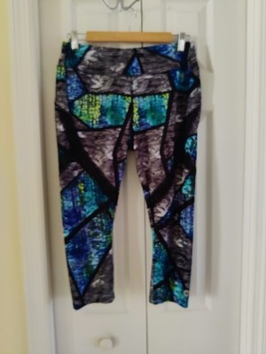 Avia  Women's  Blue Gray Black Purple Cropped Workout  Yoga ~Size M  Mesh Detail