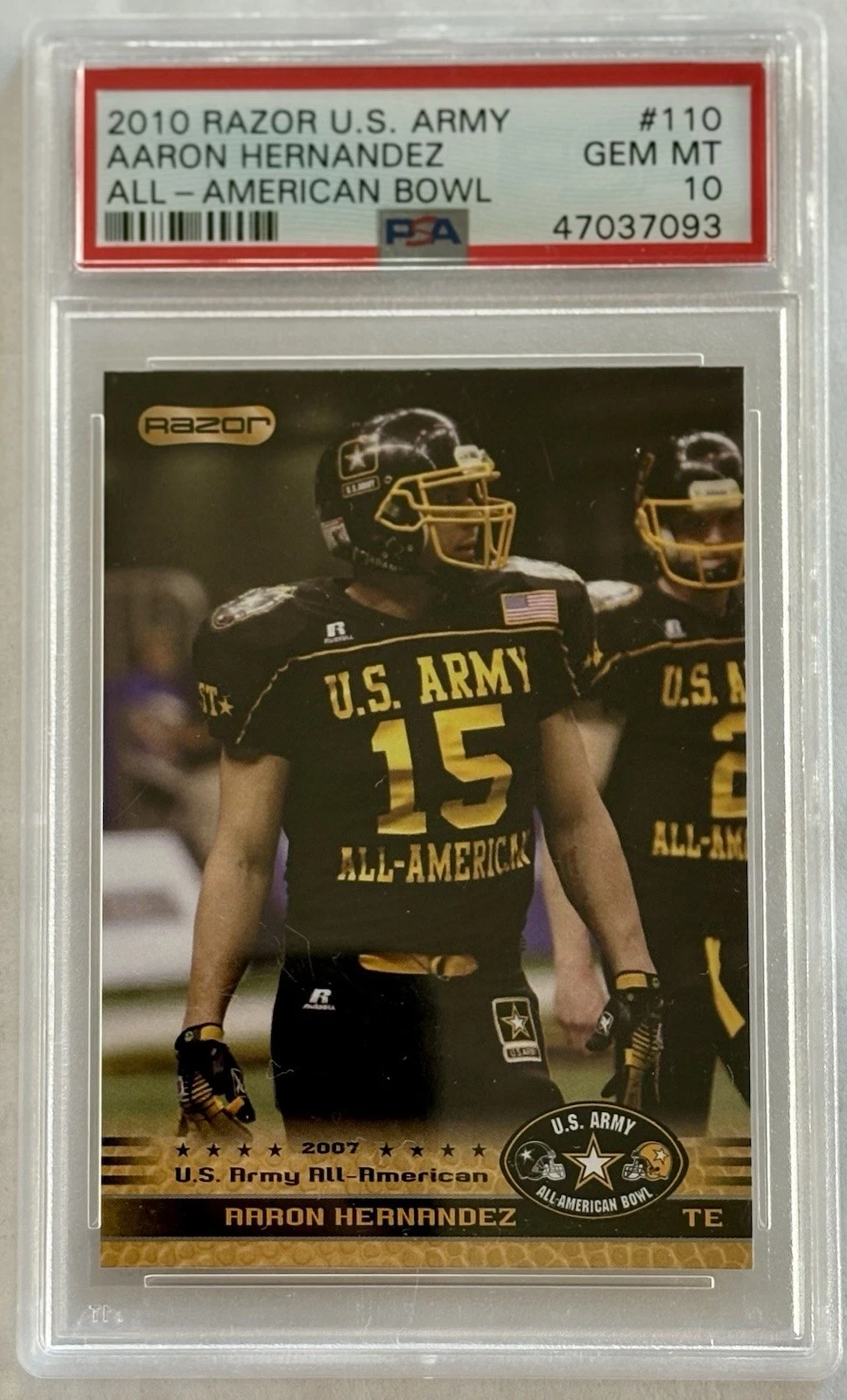 Aaron Hernandez Razor U.S. Army All-American Bowl #110 Base
