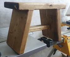 Chunky Rustic Farmhouse Milking Stool | Hand Made | Solid Wood | Stepping Stool