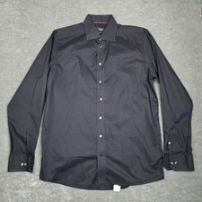 Eton Shirt Mens 16 41 Large Black Contemporary Fit Dress Button Up Long Sleeve