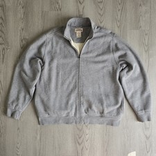 LL Bean Katahdin Iron Works Sherpa Lined Full Zip Sweatshirt Large Heavyweight