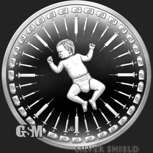 2025 - VACCINE BABY - 1 oz .999 Fine Silver Shield Proof  MICROMINTAGE IN STOCK