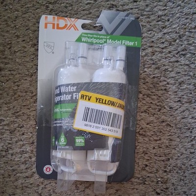 HDX EQW-1 Model 1 Refrigerator Water Filter Replacement 2 Whirlpool Everydrop 