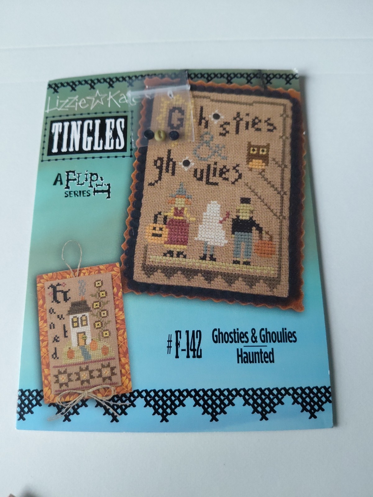 Lizzie☆Kate Lot Of 6 Thingles Cross Stitch Patterns & Buttons