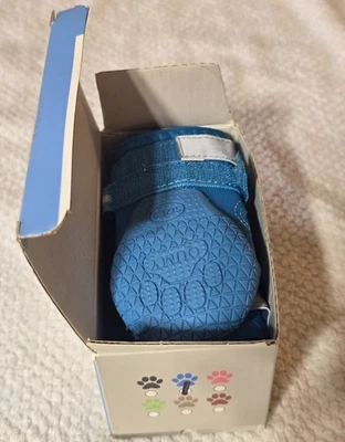 Dog Shoes for Large & Medium Dogs Paw Protector Winter Summer Boots Blue 4 Pack - Image 1 of 4