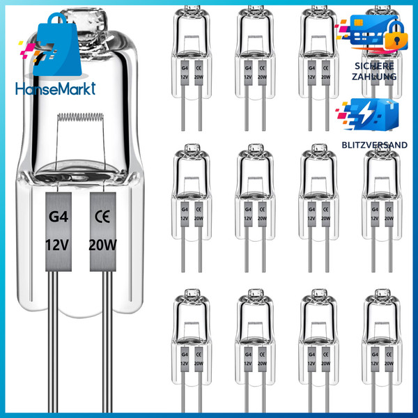HalogenglüHbirne 20W 12V 2700K Warmweiß 12 StüCk FüR Beleuchtung-image