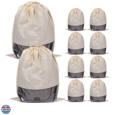 10 Pack Jumbo Dustproof Drawstring Bags Dust Covers Large Non-Woven Fabric Cl...