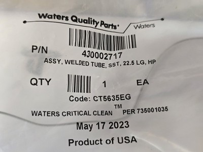 Waters 430002717 Welded Tube SST 22.5 LG HP
