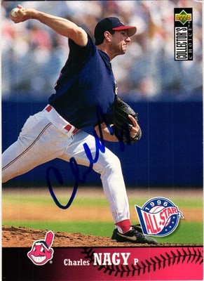 charles nagy Signed 1997 Collector's Choice MLB Baseball Card #89 AUTO indians
