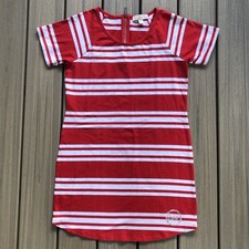 Michael Kors Red & White Short Sleeve Shift Dress Size M