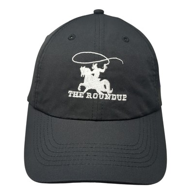 The Roundup Strapback Baseball Cap Black OS Adjustable Embroidered Imperial